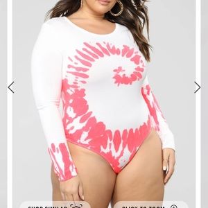 NWT! Women’s pink and white tie dye bodysuit